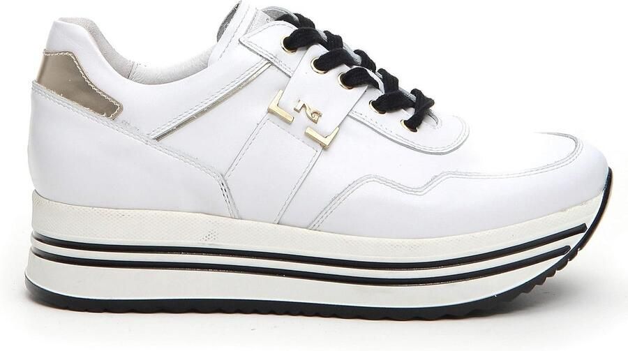 Dames Sneakers Brons Metallic Veterstrik Elegante Casual Schoenen