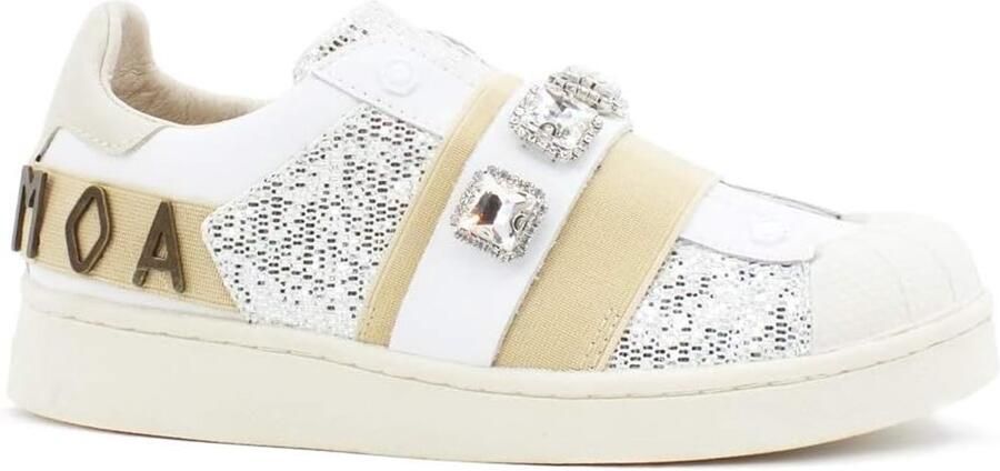 Dames Sneakers Casual Schoenen Dagelijks Gebruik Versierd Met Stenen Wit