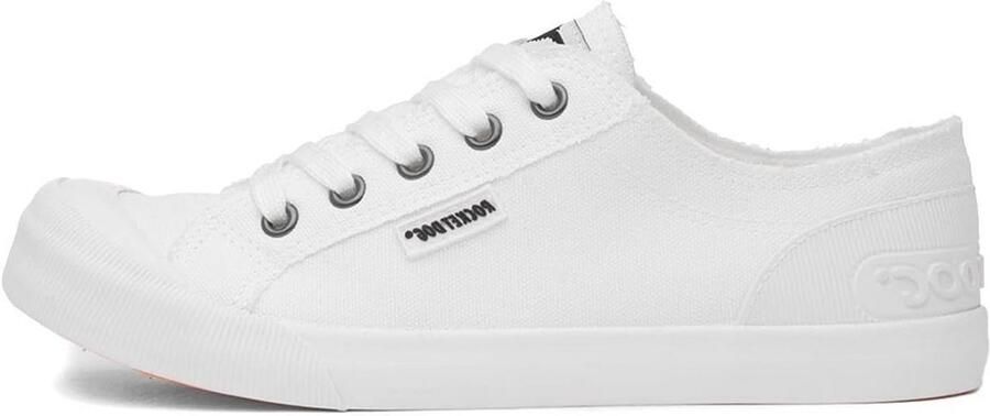 Witte Lage Sneakers Dames Comfortabele Casual Instapschoenen