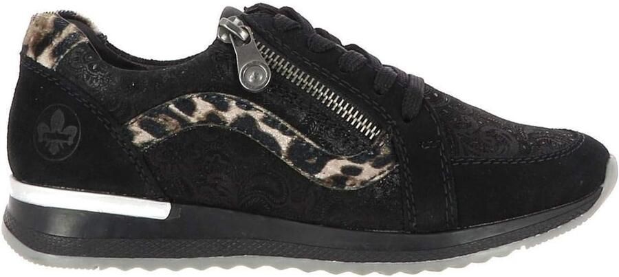 Dames Sneakers Comfortabele Schoenen Dagelijks Gebruik Leren Bovenwerk Hak Zwart Leopard