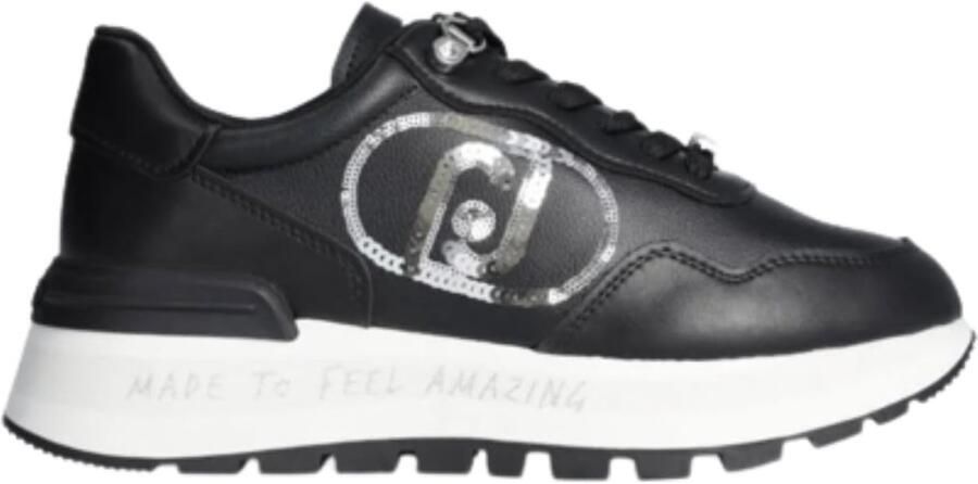 Dames Sneakers Comfortabele Schoenen Dagelijks Gebruik Zilveren Glitter Details Sleehak Zwart