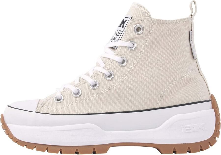 Dames Mid Hoge Sneakers Canvas met Gekartelde Zool