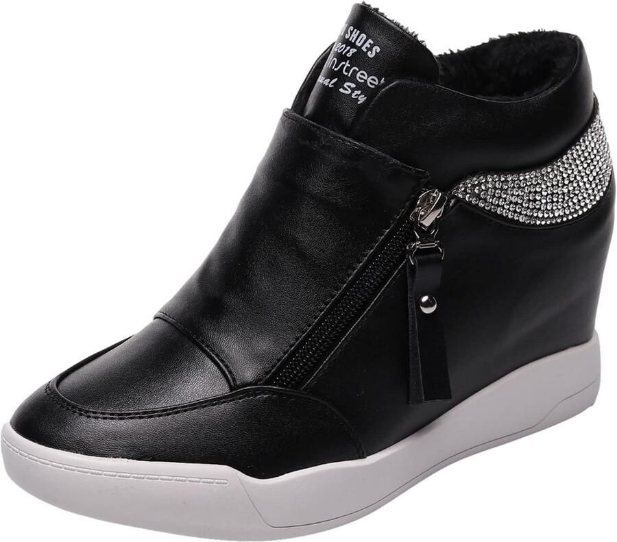 Dames Sneakers Hoog met Verborgen Hak Modieuze Sportschoenen Laarsjes