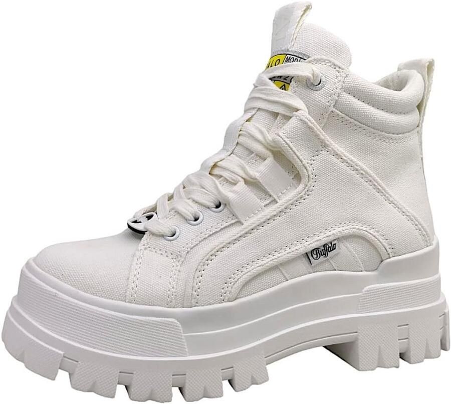 Dames Sneakers Hoog Wit Imitatieleer Comfortabele Vetersluiting