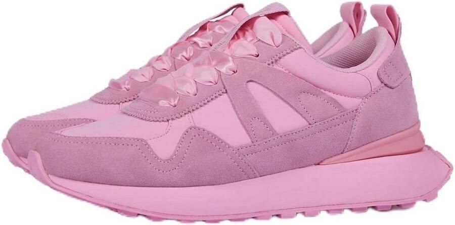 Dames Sneaker van Hoogwaardig Leer met Uitneembaar Voetbed Roze