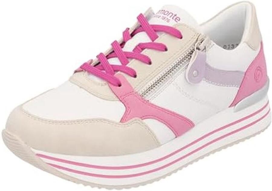 Dames Sneakers in Wit en Blauw met Comfortabele Pasvorm