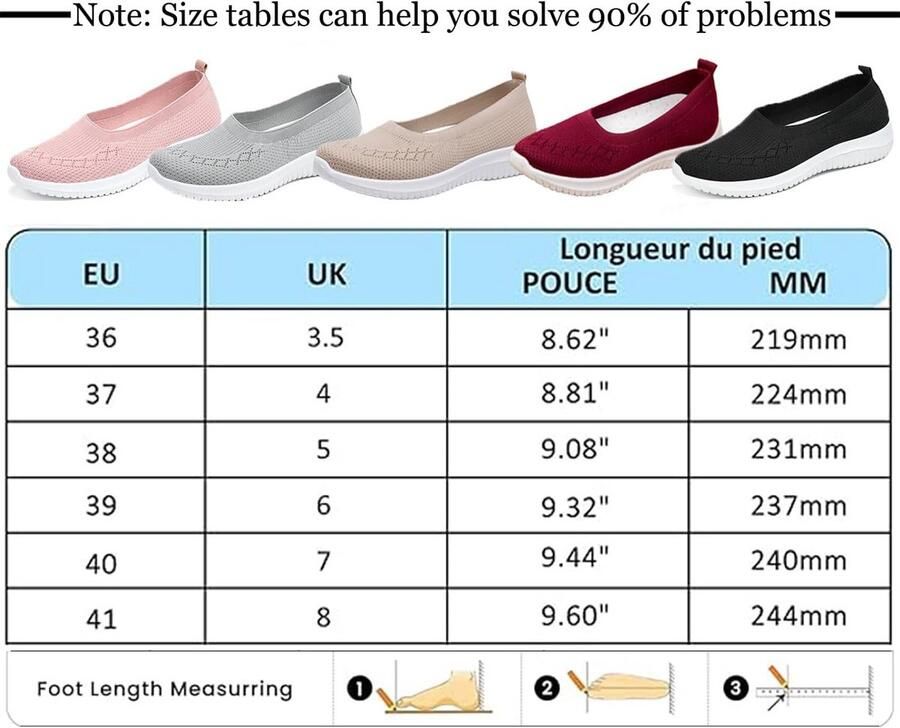 Dames Sneakers Instappers Lichtgewicht Ademende Sport Wandelschoenen