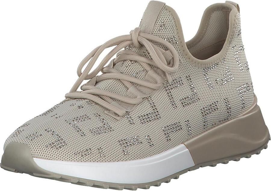 Dames Sneakers Laag Beige Textiel Ademend Mesh Instapper