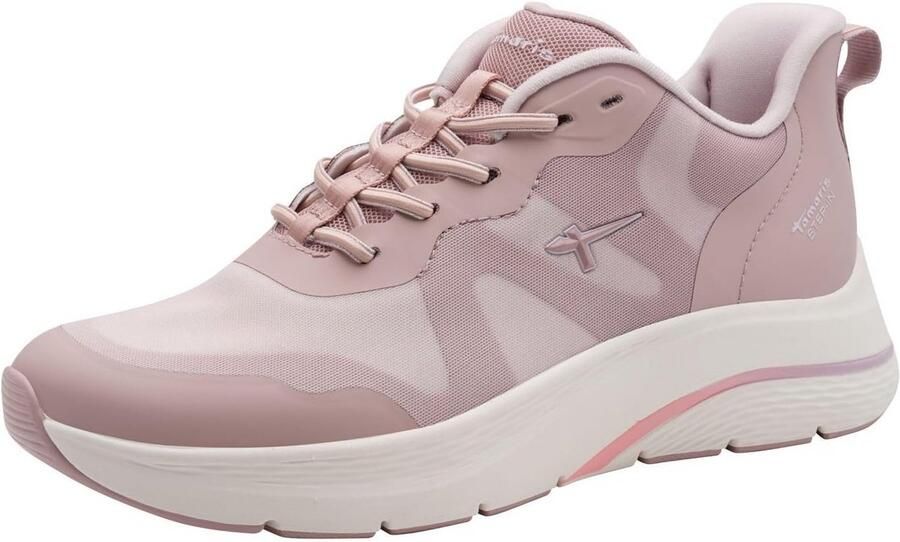 Dames Sneakers Laag met Opvallende Zool en Vetersluiting