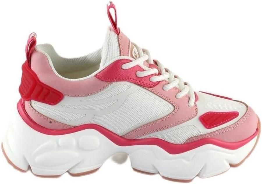 Dames Sneakers Laag Roze Details Vegan Memory Foam Ademend