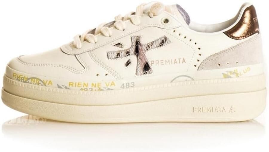 Dames Sneakers Laag Witte Leren Sportschoenen Comfortabel en Stijlvol