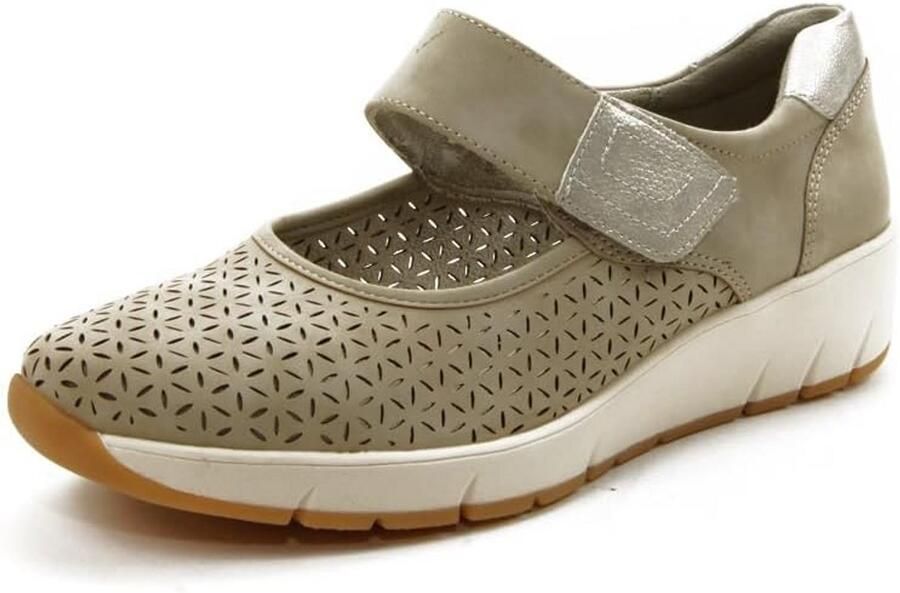 Dames Sneakers met Klittenband Vegan Rubber Comfortabele Halve Schoenen