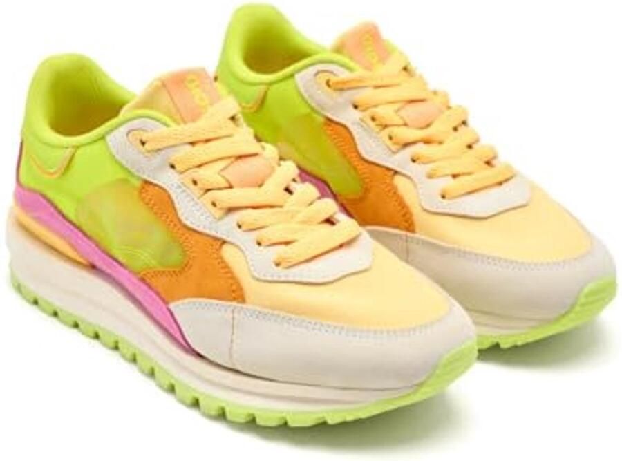 Dames Sneakers met Leer en Mesh Inlegzool met Geheugeneffect