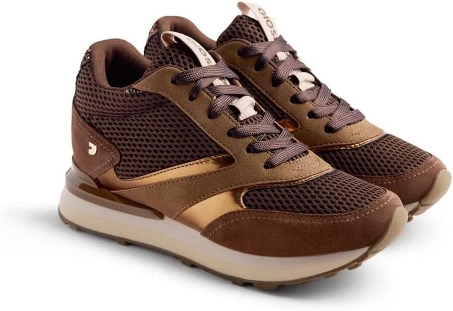 Dames Sneakers met Metalen Accenten en Sleehak