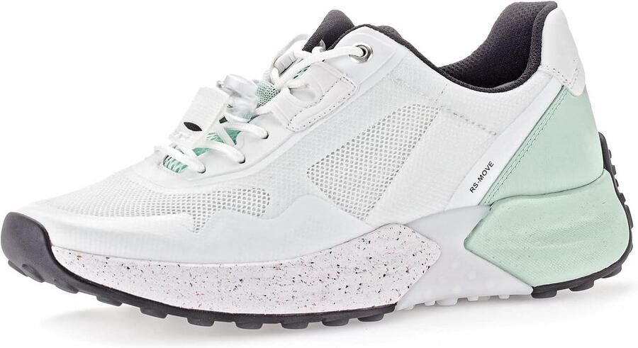 Comfortabele Dames Sneaker met Stretch Textiel en Leren Details