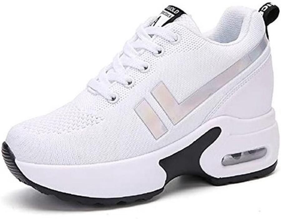 Dames sneakers met sleehak Ademend mesh comfortabel en trendy