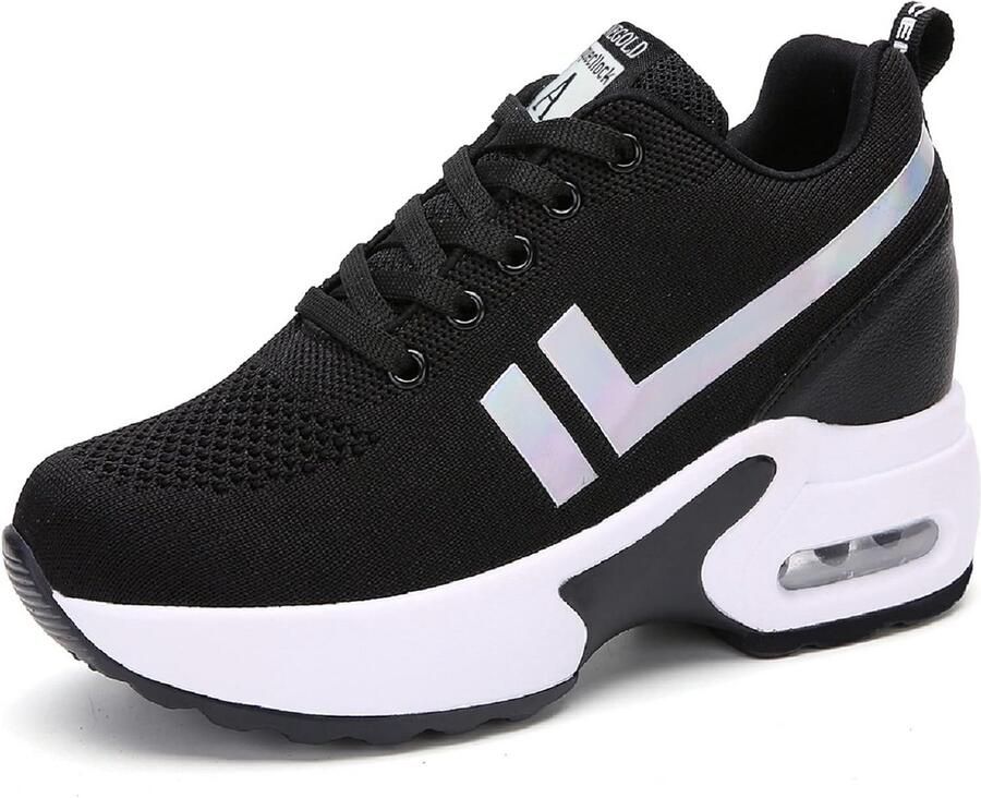 Wedge Sneakers Dames Ademend Mesh Comfortabele Plateau Sportschoenen