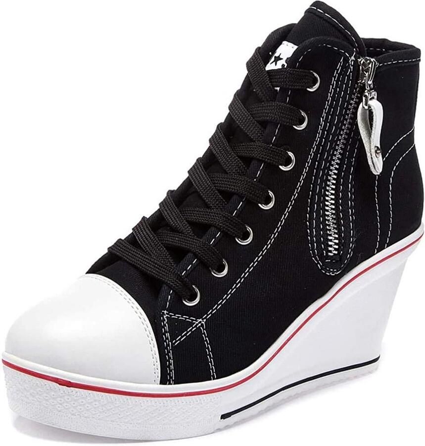 Dames Sneakers met Sleehak Lage Sportschoenen Fitness