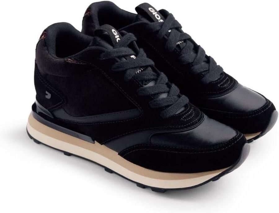 Dames Sneakers met Verborgen Sleehak en Suède Details