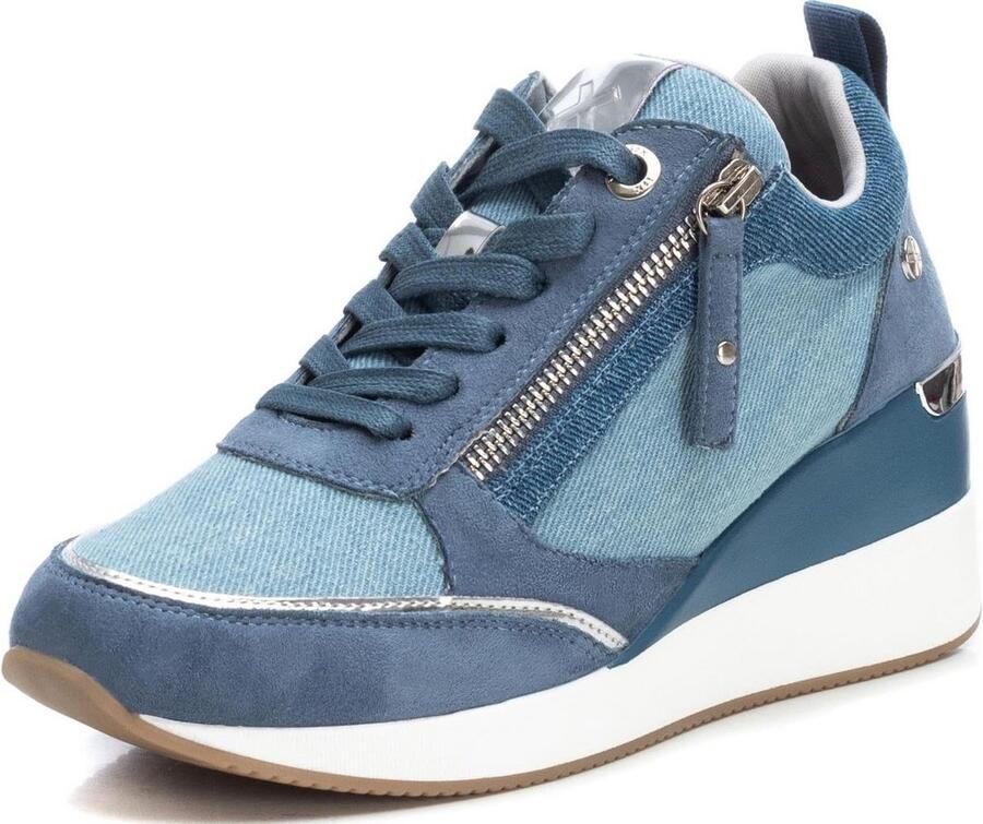 Dames Sneakers met Sleehak van Denim Vegan Certificaat