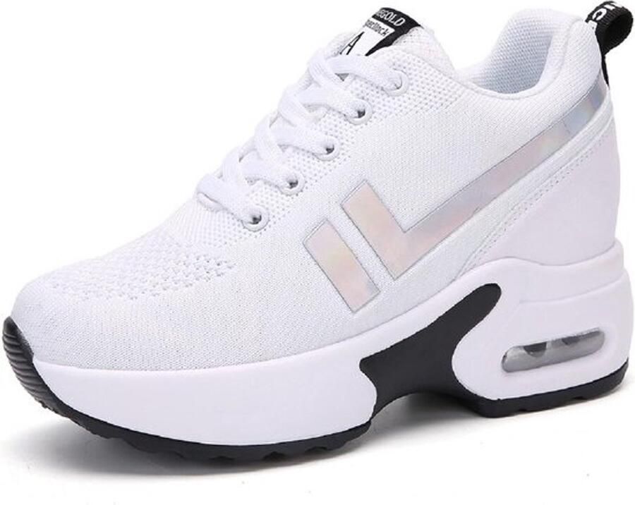 Dames Sneakers met Verborgen Sleehak Ademend Mesh Comfortabele Sportschoenen