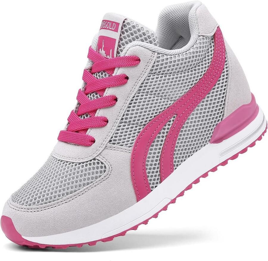 Dames Sneakers met Verborgen Sleehak Ademende Sportschoenen voor Comfort en Fitness