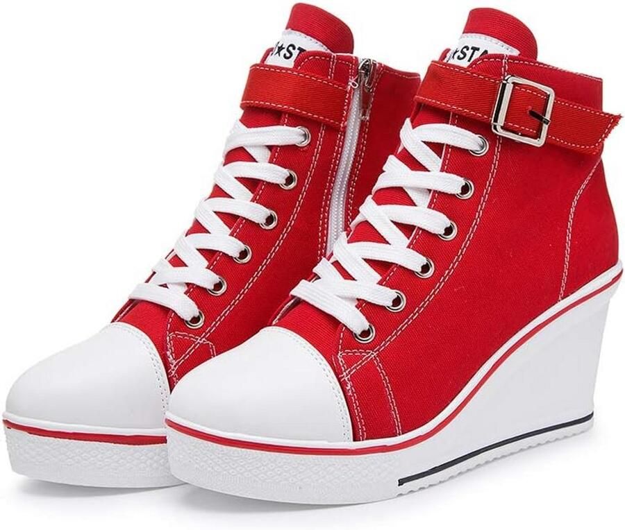 Dames Sneakers met Verborgen Sleehak Comfortabele Sport- en Fitnessschoenen