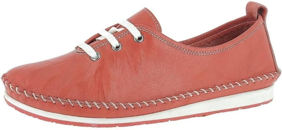 Dames Sneakers met Vetersluiting Comfortabele Leren Veterschoenen