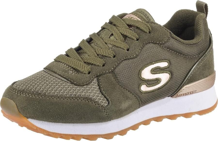 Dames Sportschoen Retro Jogger Dagelijks Gebruik Gevoerde Binnenzool Vetersluiting Goudkleurig