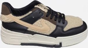Dames Sneakers Schoenen voor Vrouwen Teddy Sneakers Hippe Schoenen Sneakers Zwart Beige Creme Sportschoenen Damesschoenen