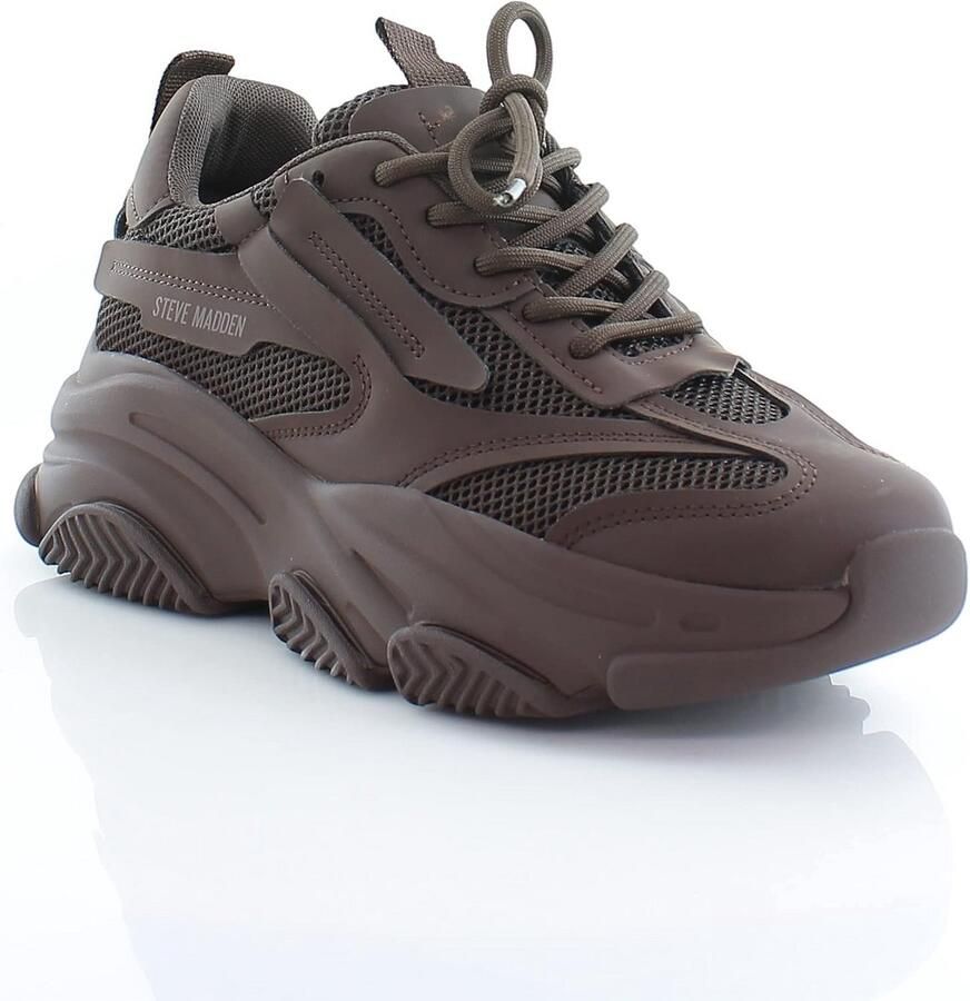 Dames Chunky Sneaker Donkerbruin Comfortabele Dad Sneaker