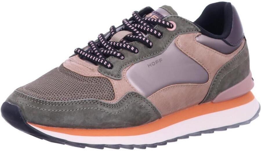 Dames Sneakers Suède en Nylon Groen Khaki Zilver Comfortabel