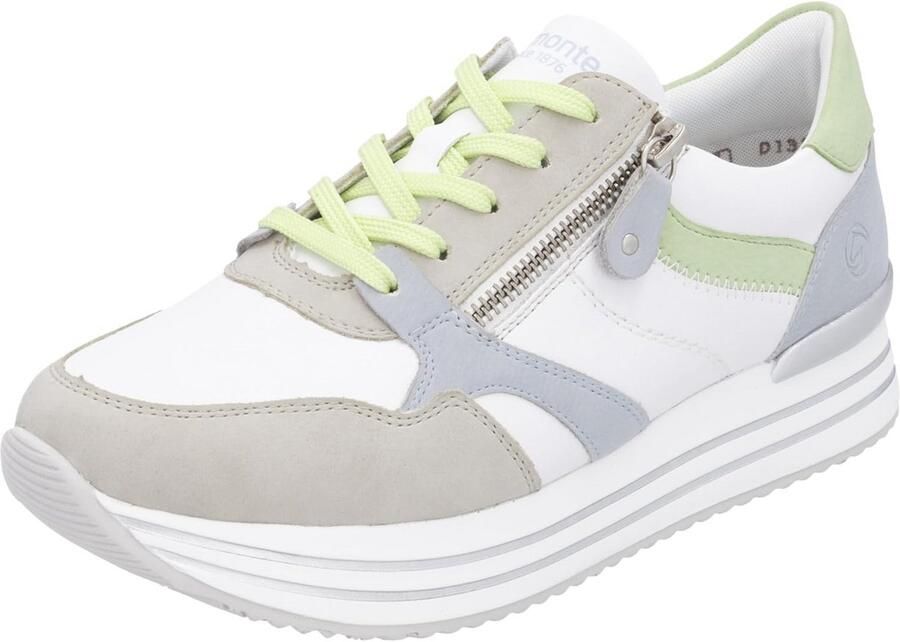 Dames Sneakers Wit Blauw Sneakers met Uitneembaar Voetbed