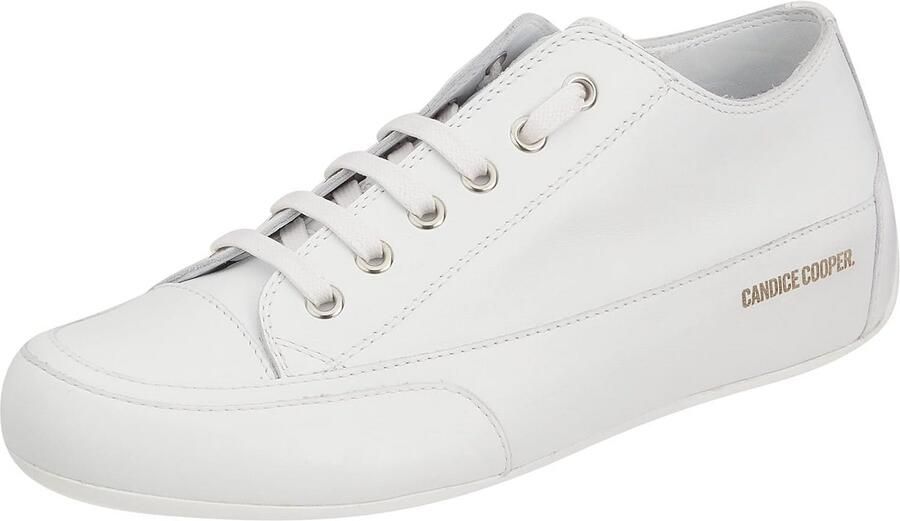 Dames Sneakers Wit Leer Comfortabele Vetersluiting Rubberzool