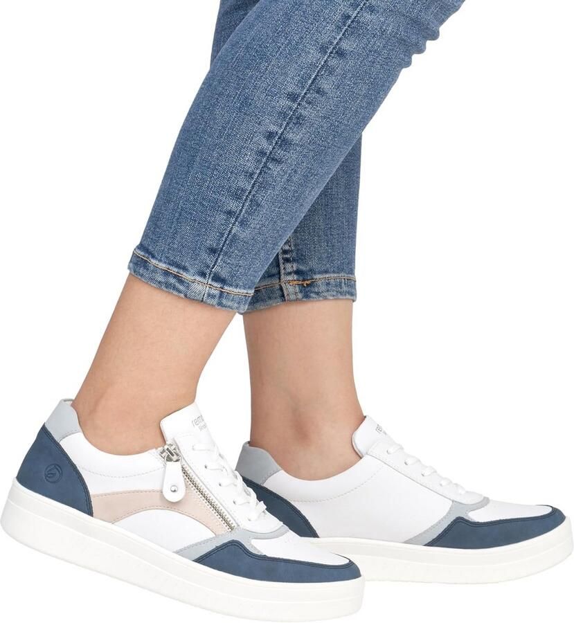 Dames Sneakers Wit Lichtgewicht met Rits en Veters Comfortabele Casual Schoenen