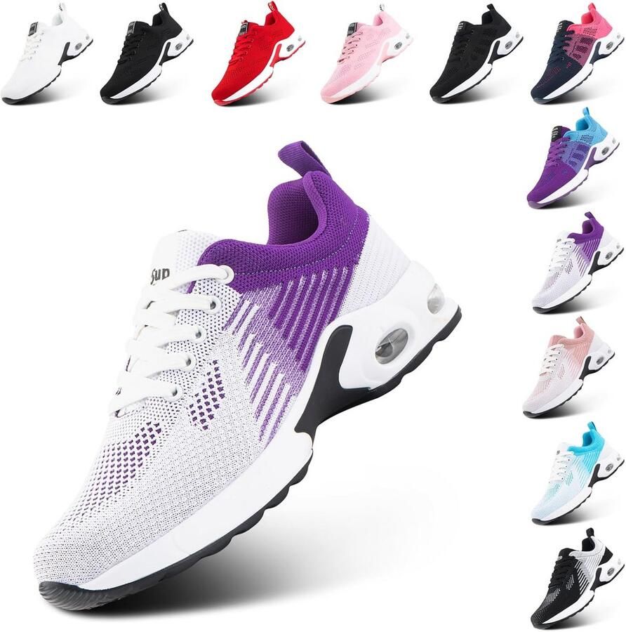 Dames Sneakers Zwart Lichtgewicht Hardloopschoenen voor Sport en Fitness