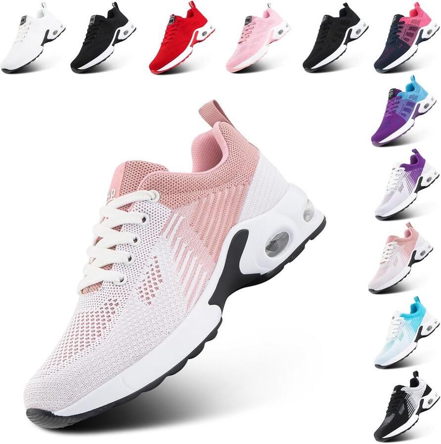 Dames Sneakers Zwart Lichtgewicht Hardloopschoenen voor Sport Fitness en Dagelijks Gebruik
