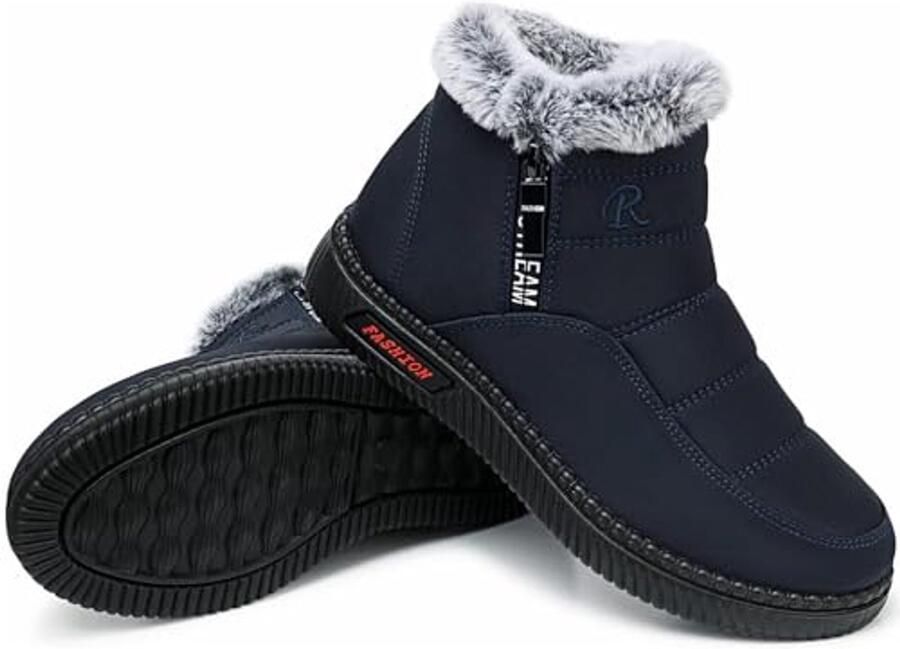 Dames Sneeuwlaarzen Winter Gevoerd met Bont Licht & Warm Antislip Casual Enkellaarsjes