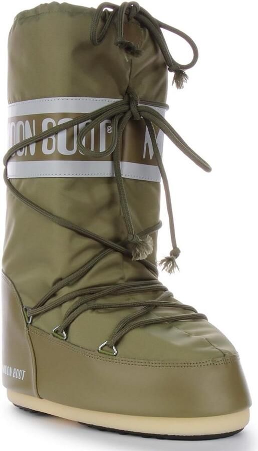 Dames Snowboots Icon Nylon Winterlaarzen Khaki Waterdicht en Warm