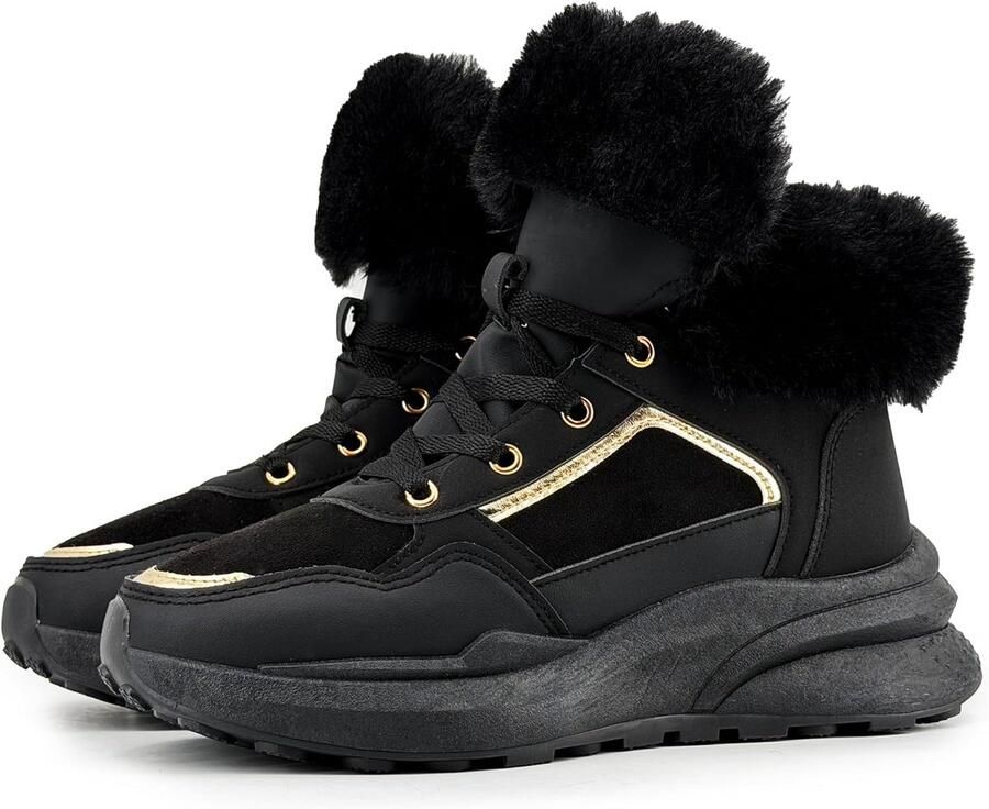 Dames Snowboots met Imitatiebont en Antislipzool Comfortabele Winterlaarzen voor Dagelijks Gebruik