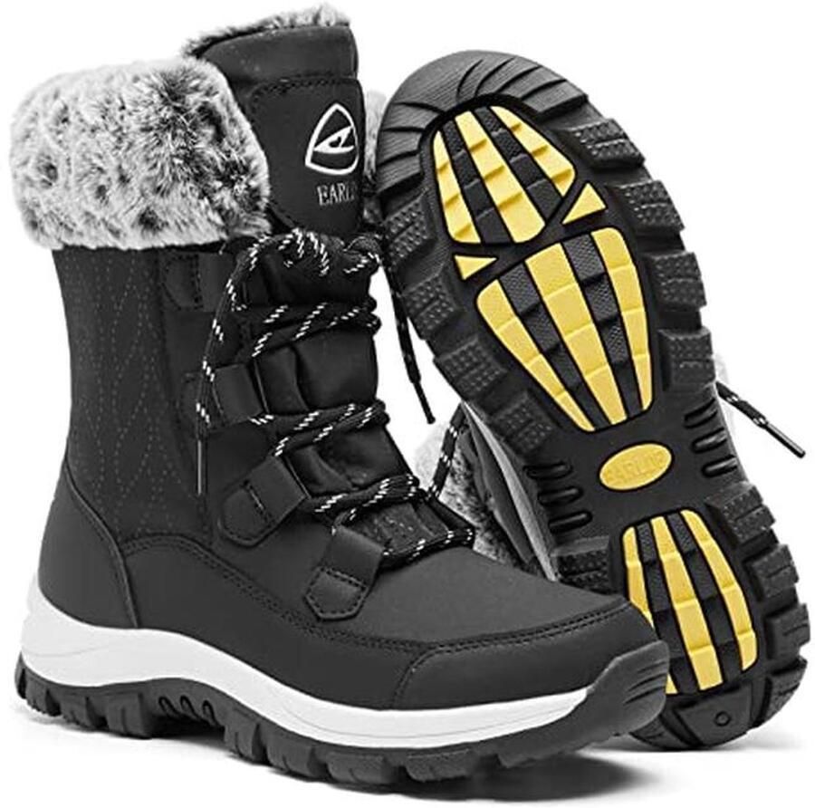 Dames Snowboots met Waterproof Lacing en Mid Calf Design voor Winter