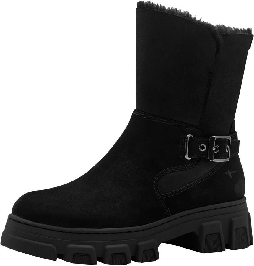 Lange zwarte dames snowboot met warme voering