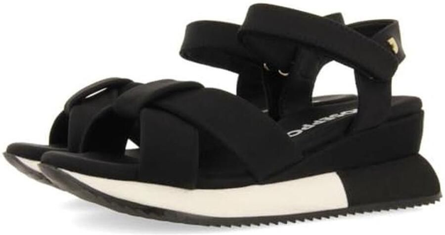 Dames sportieve sandalen met sleehak en enkelsluiting