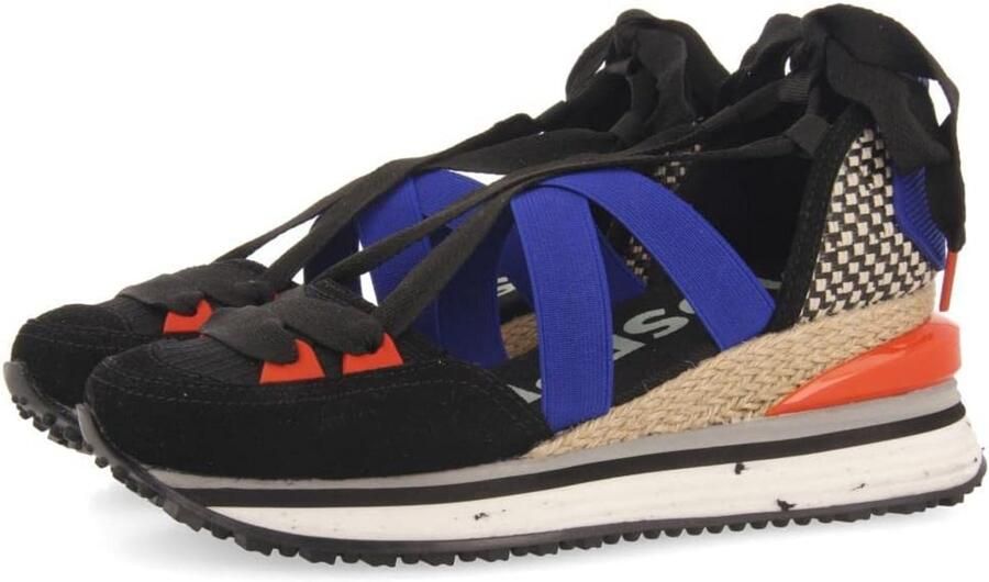 Dames Sportsandaal met Gevoerde Binnenzool en Jute Gevoerde Sleehak