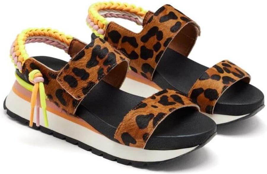 Dames Sportsandaal met Dierenprint en Verstelbare Bandjes