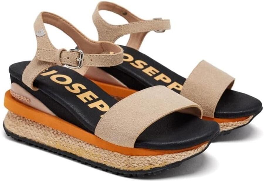 Dames Sportsandalen met Wedge Hak en Jute Accenten