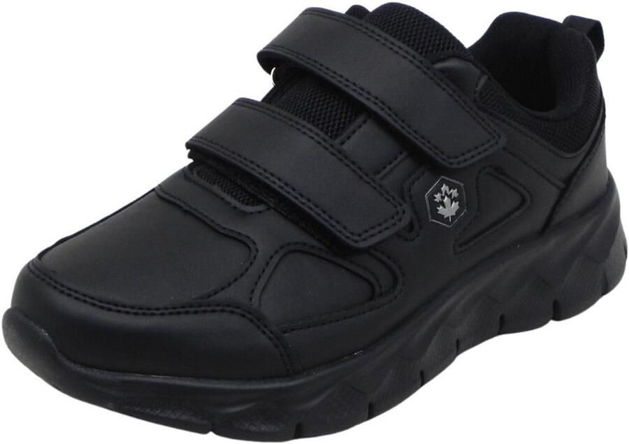 Dames Sportschoenen Zwart Lage Sneakers met Klittenbandsluiting