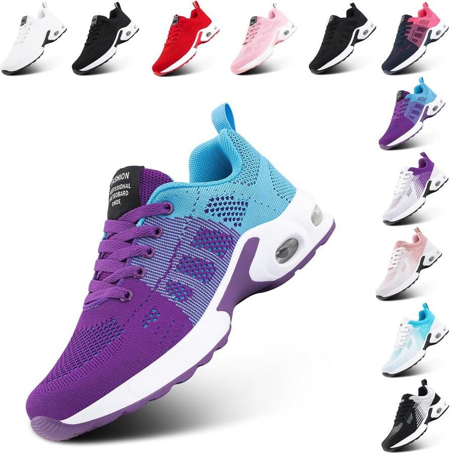 Dames Sportsneakers Hardloopschoenen Lichtgewicht Zwart Casual en Fitness