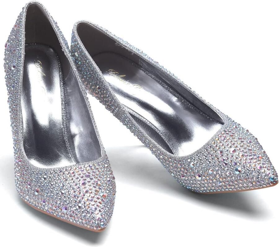 Dames stiletto hoge hakken sexy kant stiletto pumps lakleer gesloten teen party eindejaarsbal bruiloft hakschoenen stiletto - Foto 1