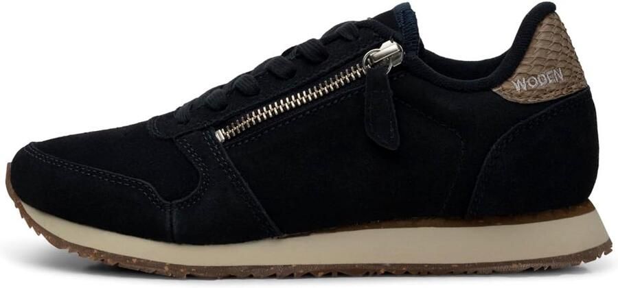 Dames Suède Sneakers met Rits en Suède Details